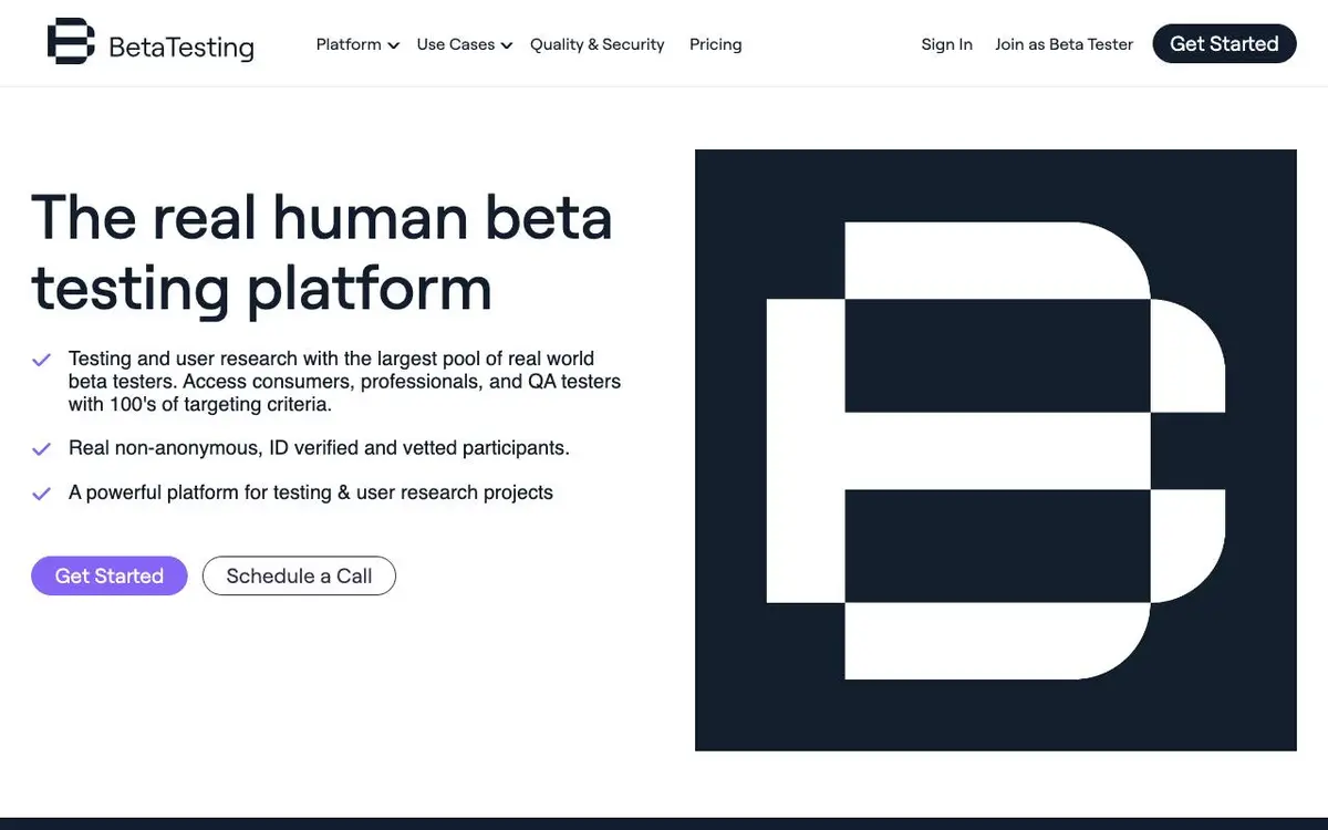 Screenshot of BetaTesting