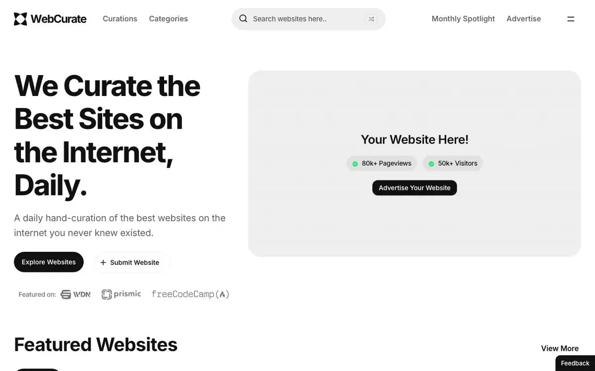 Screenshot of Webcurate